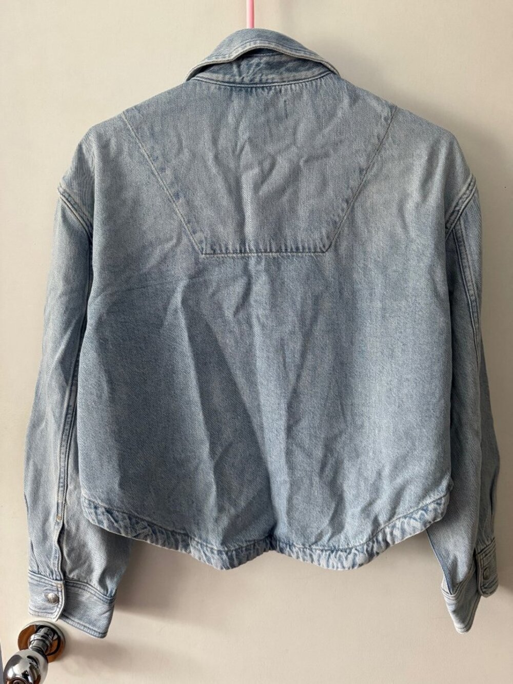 Madewell - Cropped Shirt Jacket in Frost Wash Denim Jacket - Size M - Picture 2 of 4